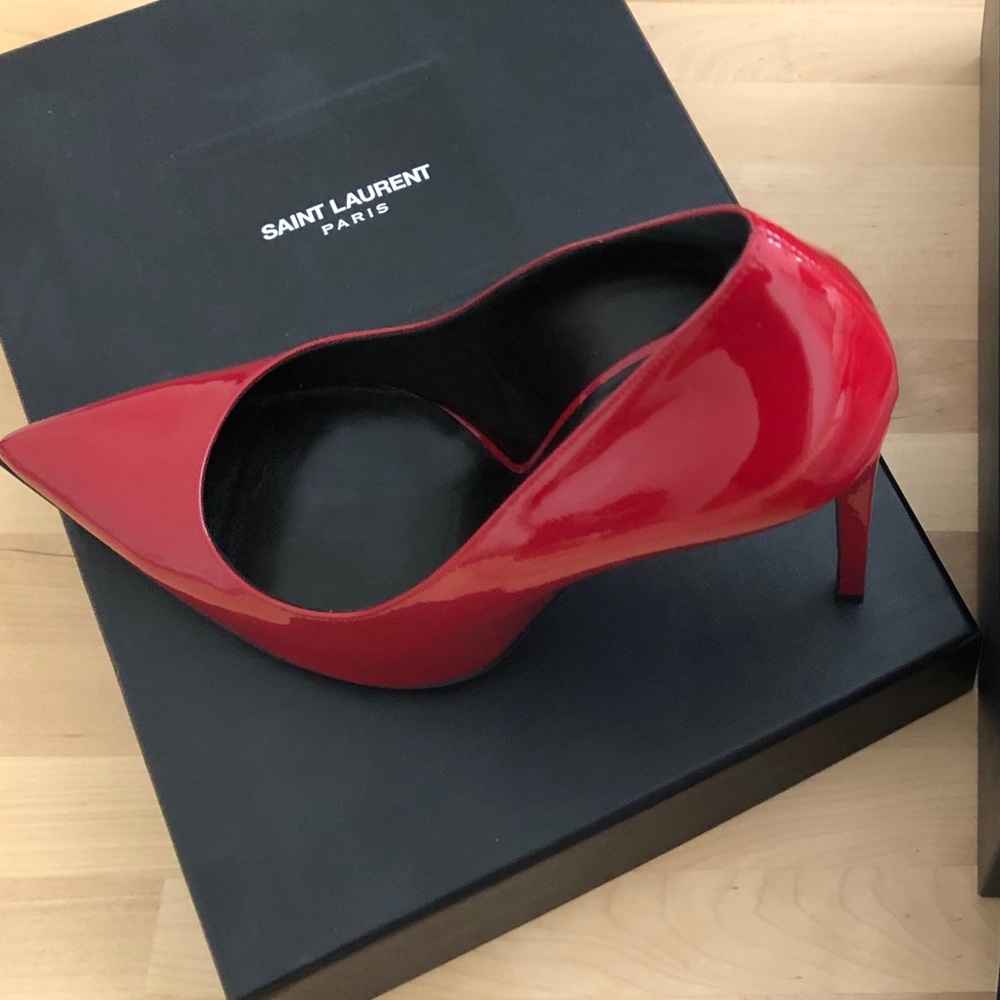 YSL red stilettos.  Almost New, worn once